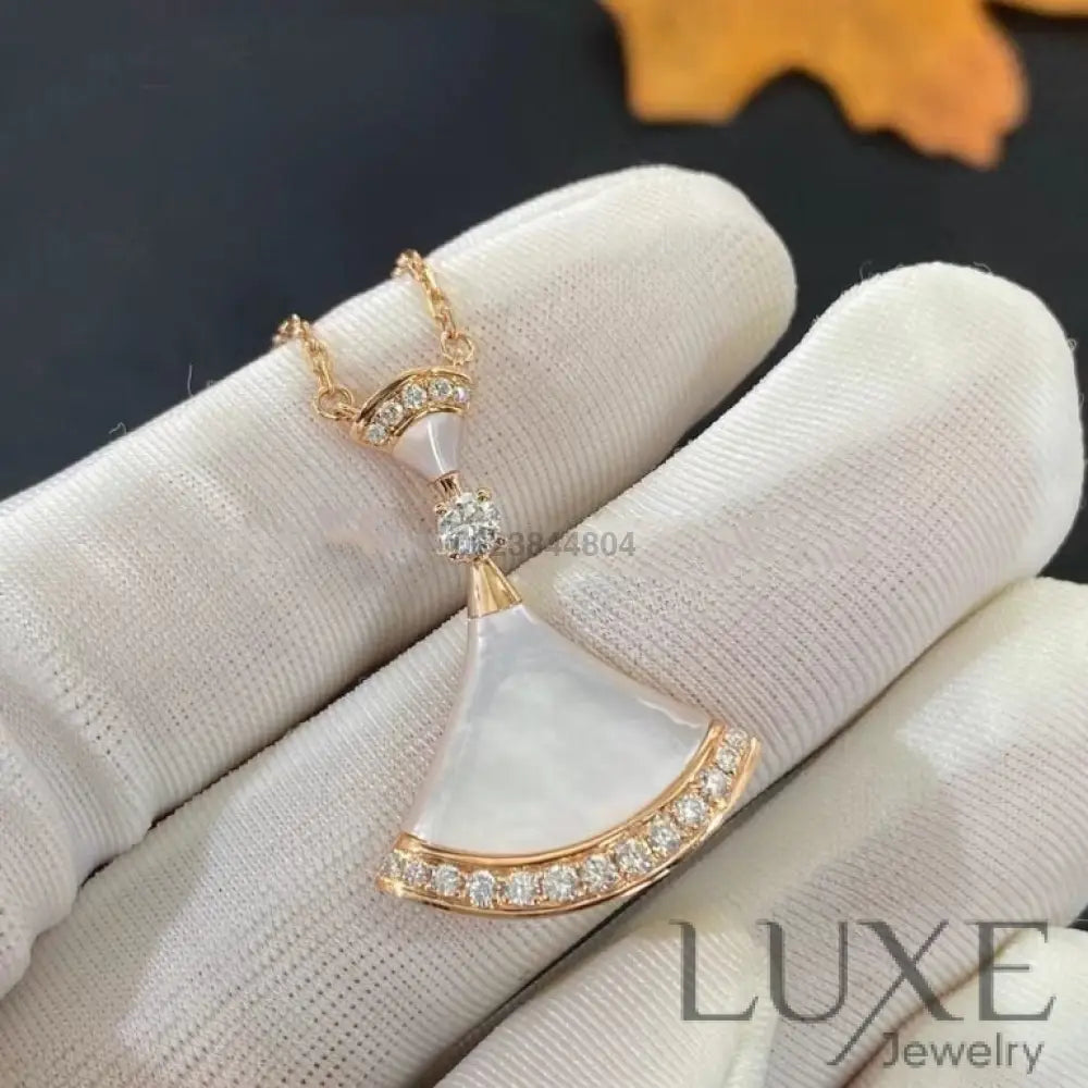 [Owatch ™]DREAM NECKLACE MOP PINK GOLD DIAMOND Pink Gold Necklaces