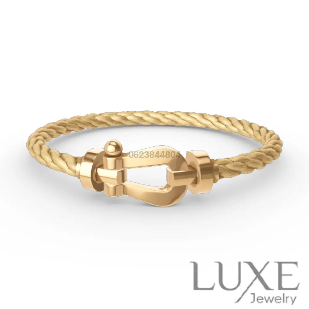 OWATCH™️FORCE LARGE HORSESHOE NO DIAMOND BRACELET GOLD 2. Golden wire rope Bracelets