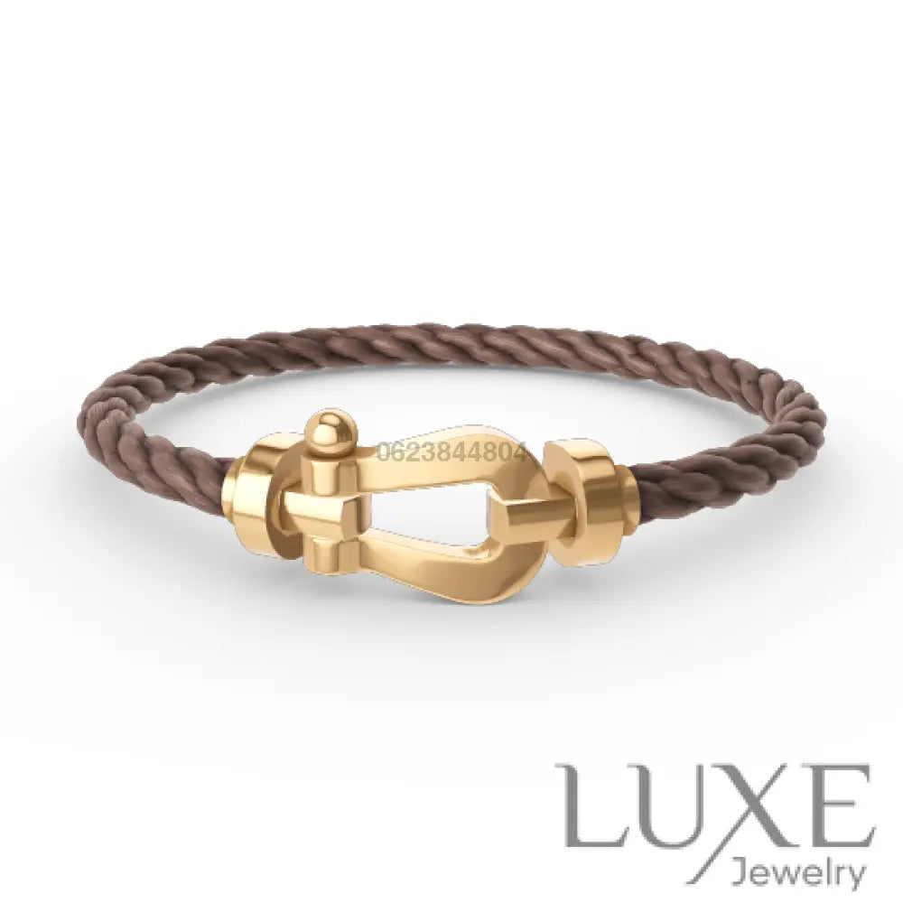 OWATCH™️FORCE LARGE HORSESHOE NO DIAMOND BRACELET GOLD 4. Brown wire rope Bracelets