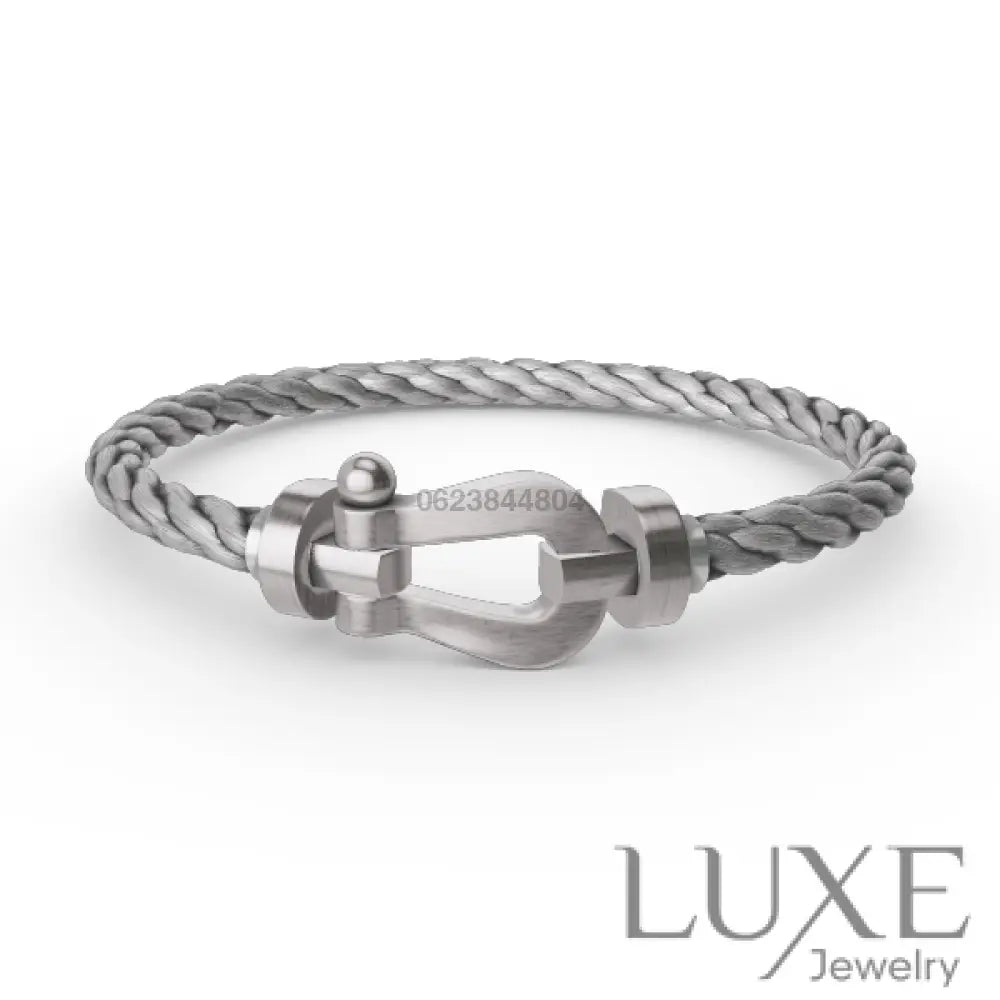 OWATCH™️FORCE LARGE HORSESHOE NO DIAMOND BRACELET SILVER 1. Silver wire rope Bracelets