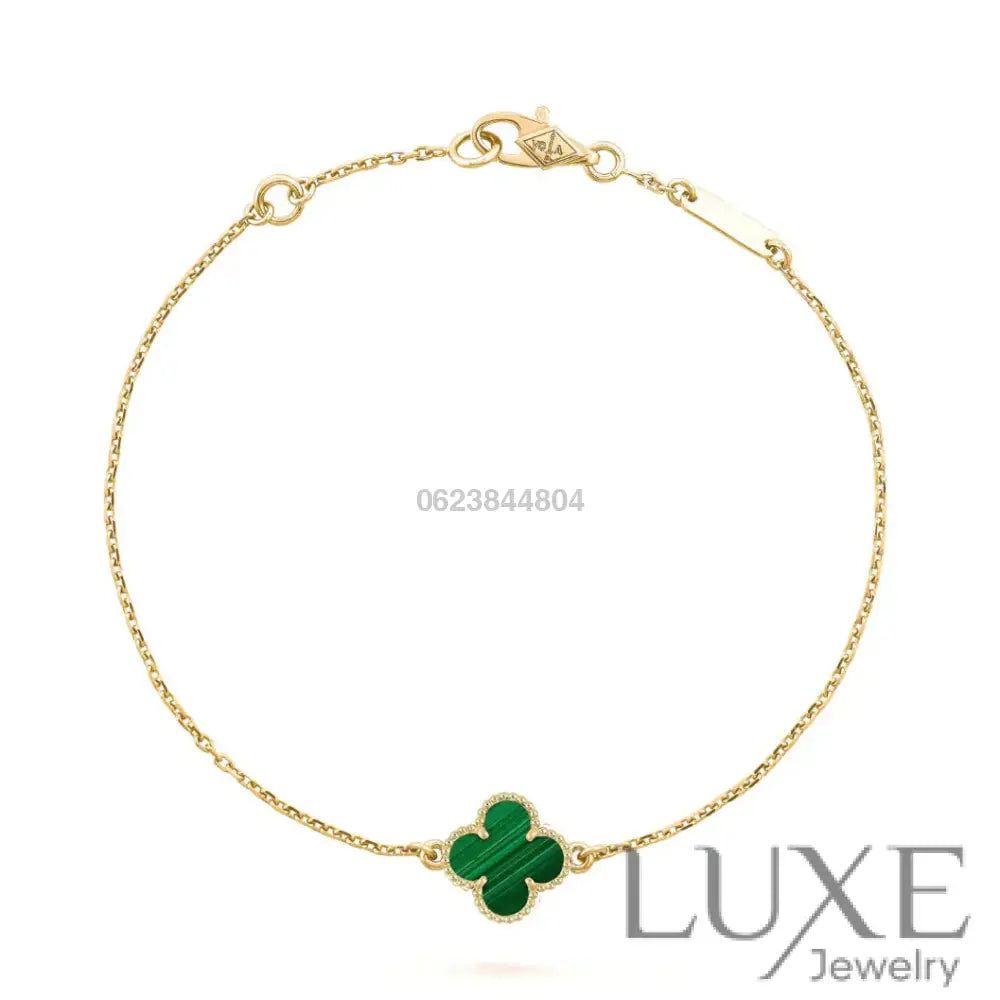 [Owatch™ Gourmet]CLOVER BRACELET MALACHITE 1 MOTIF Bracelets