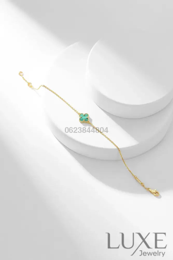 [Owatch™ Gourmet]CLOVER BRACELET MALACHITE 1 MOTIF Bracelets