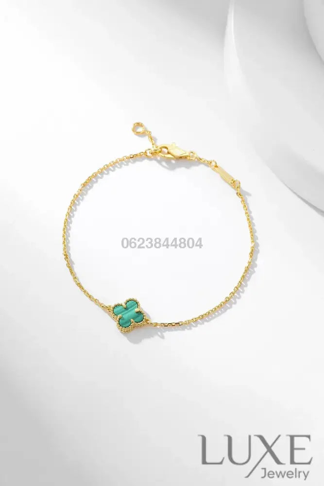 [Owatch™ Gourmet]CLOVER BRACELET MALACHITE 1 MOTIF Bracelets