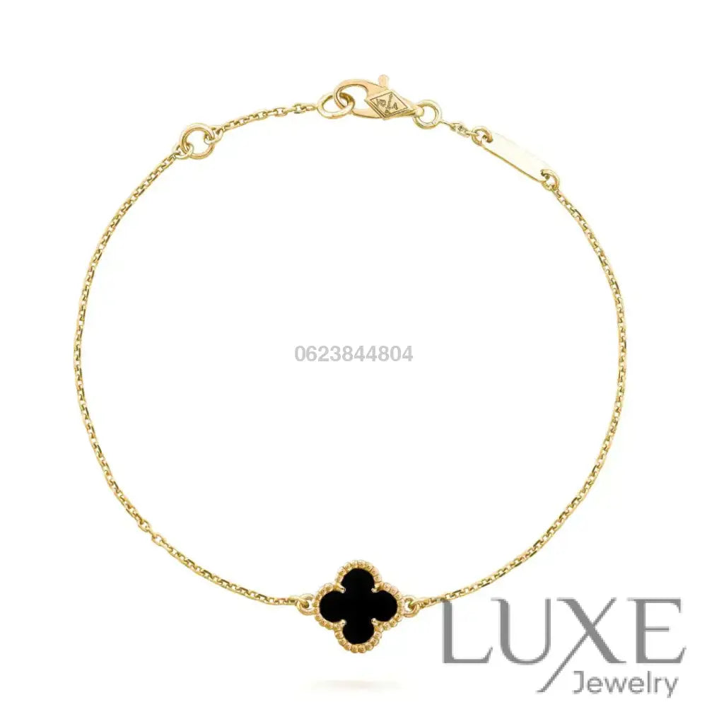 Owatch™ Gourmet CLOVER ONYX SINGLE FLOWER BRACELET Bracelets