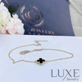 Owatch™ Gourmet CLOVER ONYX SINGLE FLOWER BRACELET Gold Bracelets