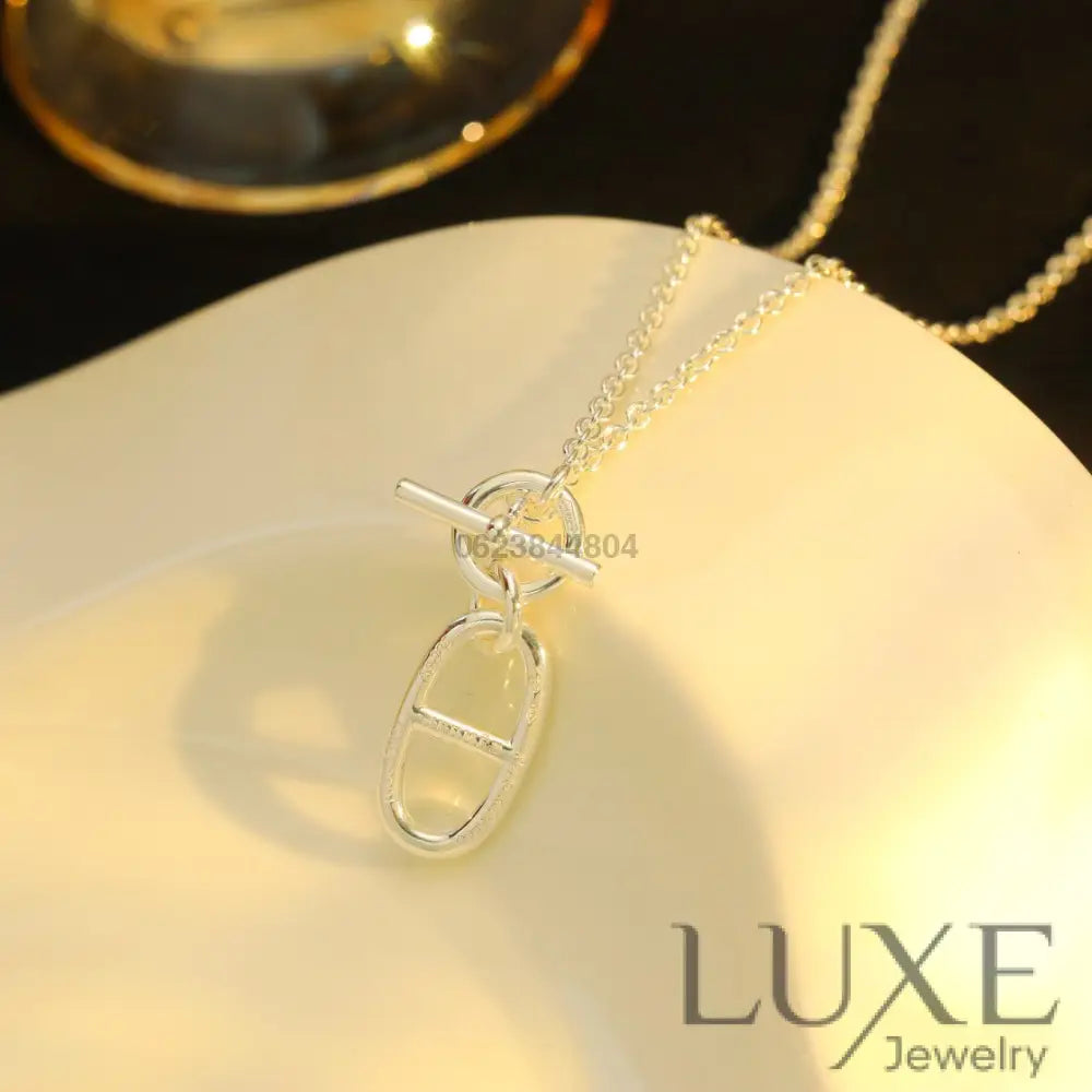 [Owatch ™️]HM CHAINE D’ANCRE PENDANT NECKLACE STERLING SILVER Silver Necklaces