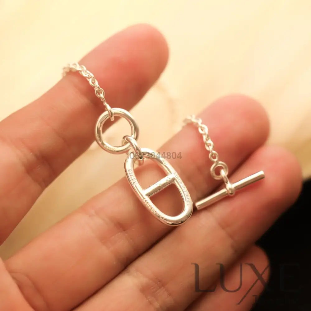 [Owatch ™️]HM CHAINE D’ANCRE PENDANT NECKLACE STERLING SILVER Silver Necklaces
