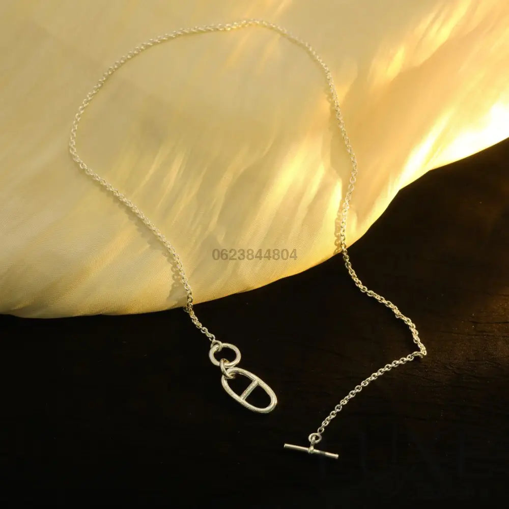 [Owatch ™️]HM CHAINE D’ANCRE PENDANT NECKLACE STERLING SILVER Silver Necklaces