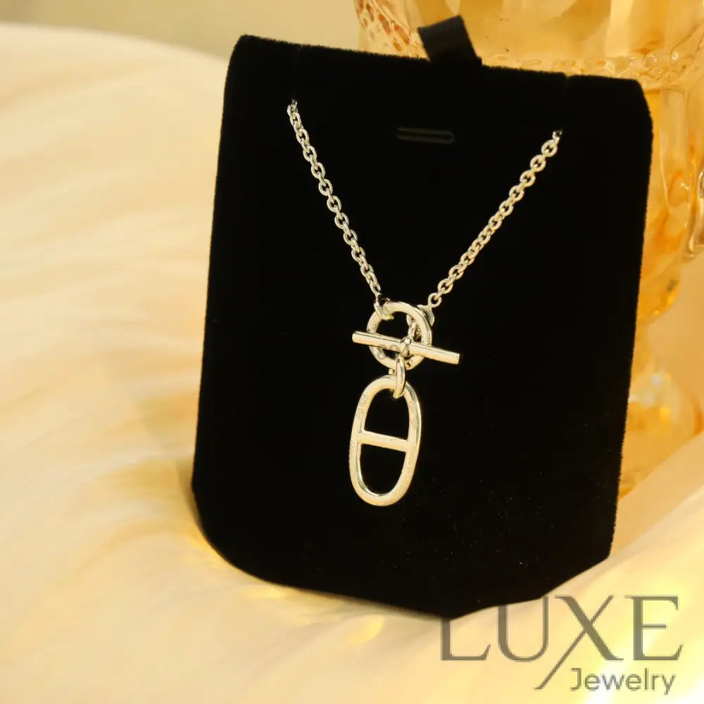 [Owatch ™️]HM CHAINE D’ANCRE PENDANT NECKLACE STERLING SILVER Silver Necklaces