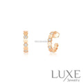 OWATCH™Hollow Design Four-Leaf Clover Flower Shape Ring Pink Gold Earrings