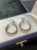 OWATCH™Hollow Design Four-Leaf Clover Flower Shape Ring Silver Earrings