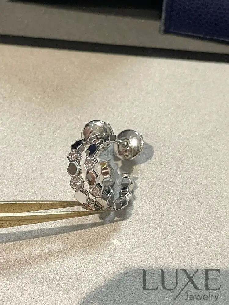 OWATCH™Hollow Design Four-Leaf Clover Flower Shape Ring Silver Earrings