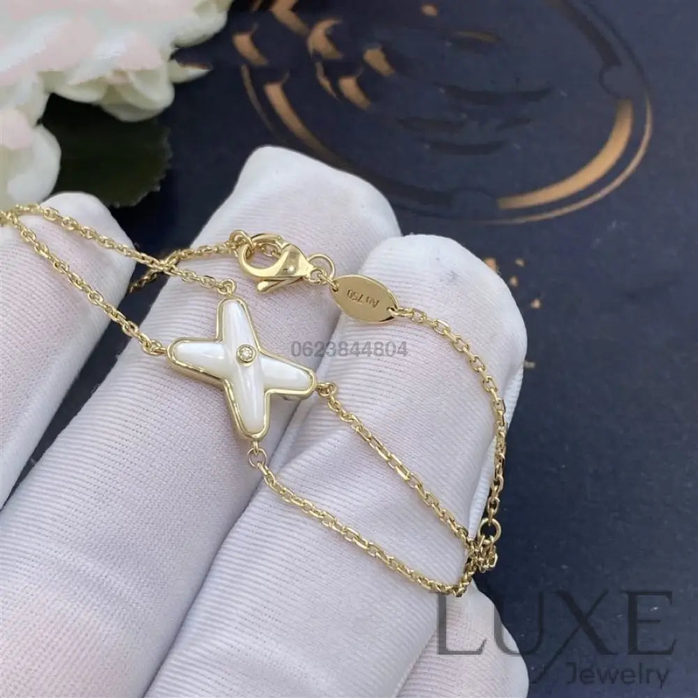OWATCH™️JEUX BRACELET WHITE MOP GOLD 1 DIAMOND Gold Bracelets