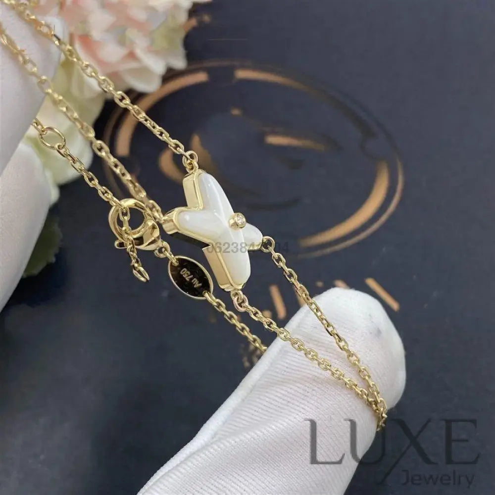 OWATCH™️JEUX BRACELET WHITE MOP GOLD 1 DIAMOND Gold Bracelets