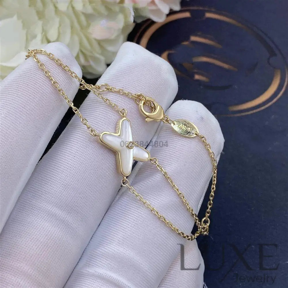 OWATCH™️JEUX BRACELET WHITE MOP GOLD 1 DIAMOND Gold Bracelets