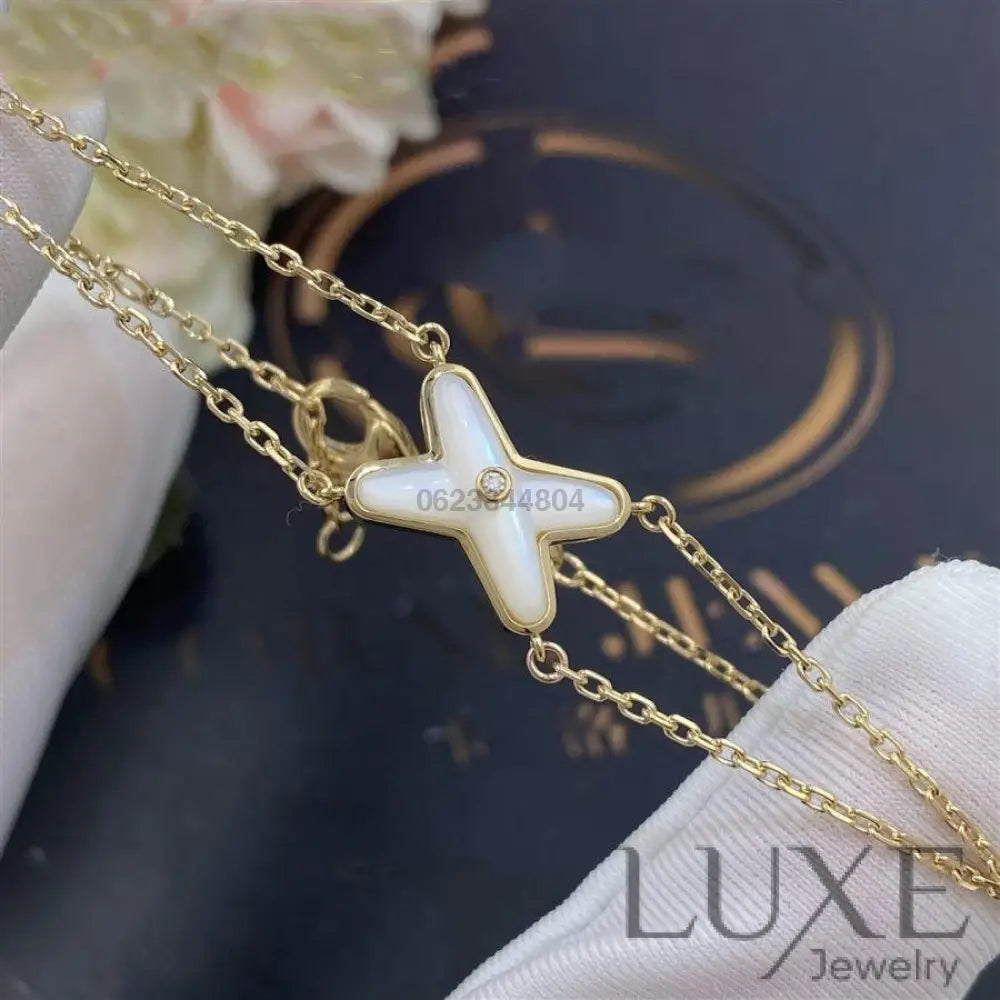OWATCH™️JEUX BRACELET WHITE MOP GOLD 1 DIAMOND Gold Bracelets