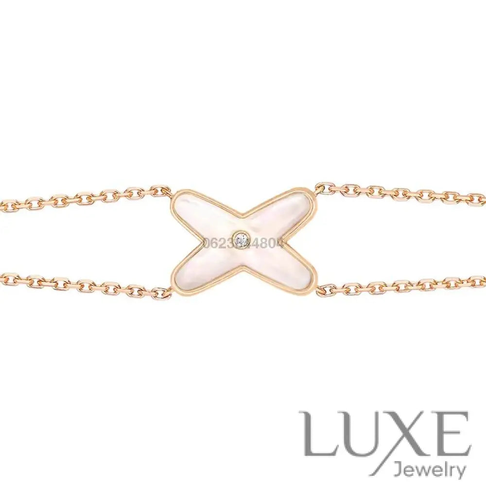 OWATCH™️ JEUX BRACELET WHITE MOP PINK GOLD 1 DIAMOND Pink Gold Bracelets