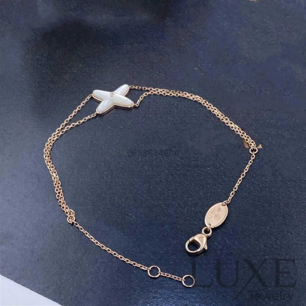 OWATCH™️ JEUX BRACELET WHITE MOP PINK GOLD 1 DIAMOND Pink Gold Bracelets