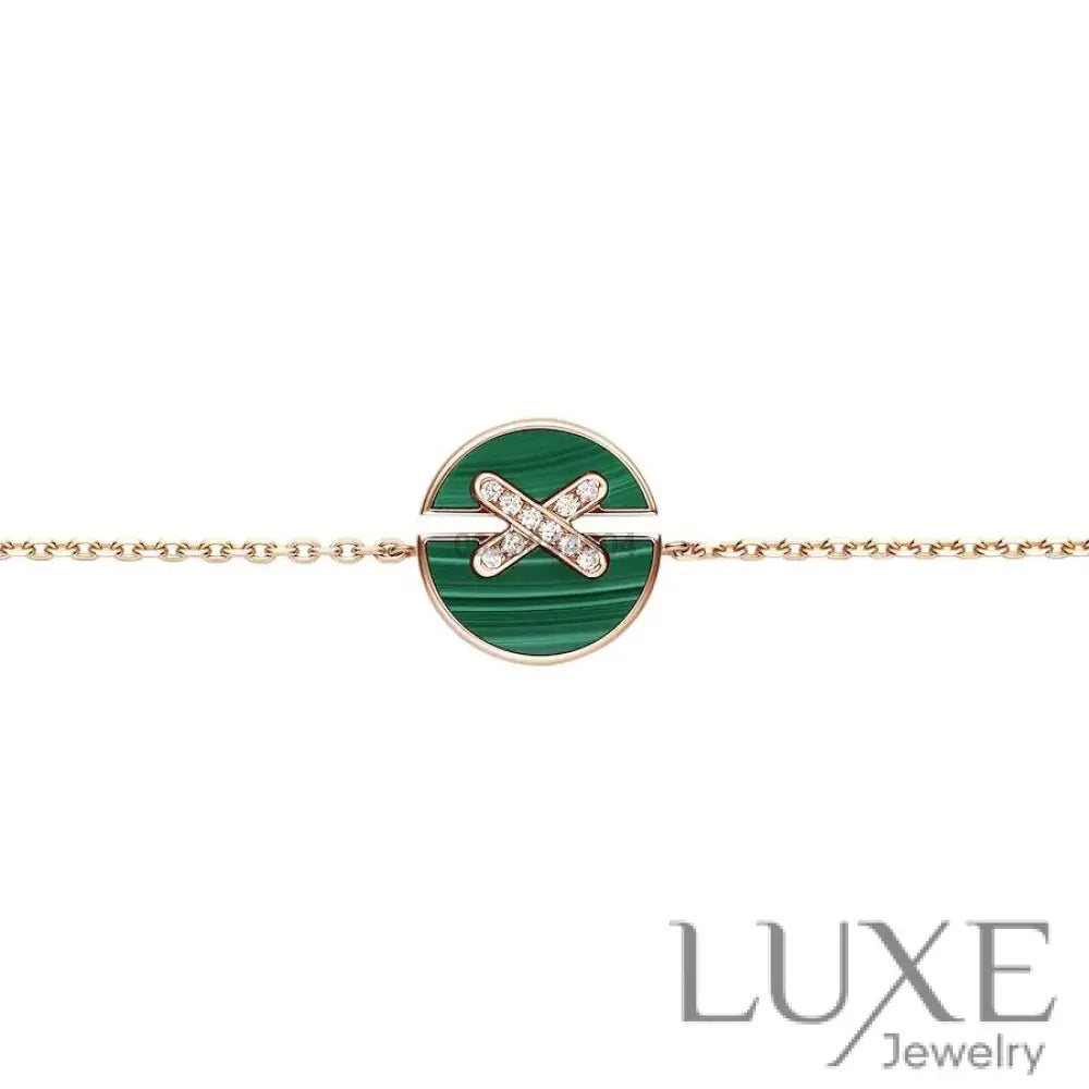 OWATCH™️JEUX DE BRACELET MALACHITE PINK GOLD DIAMONDS Pink Gold Bracelets