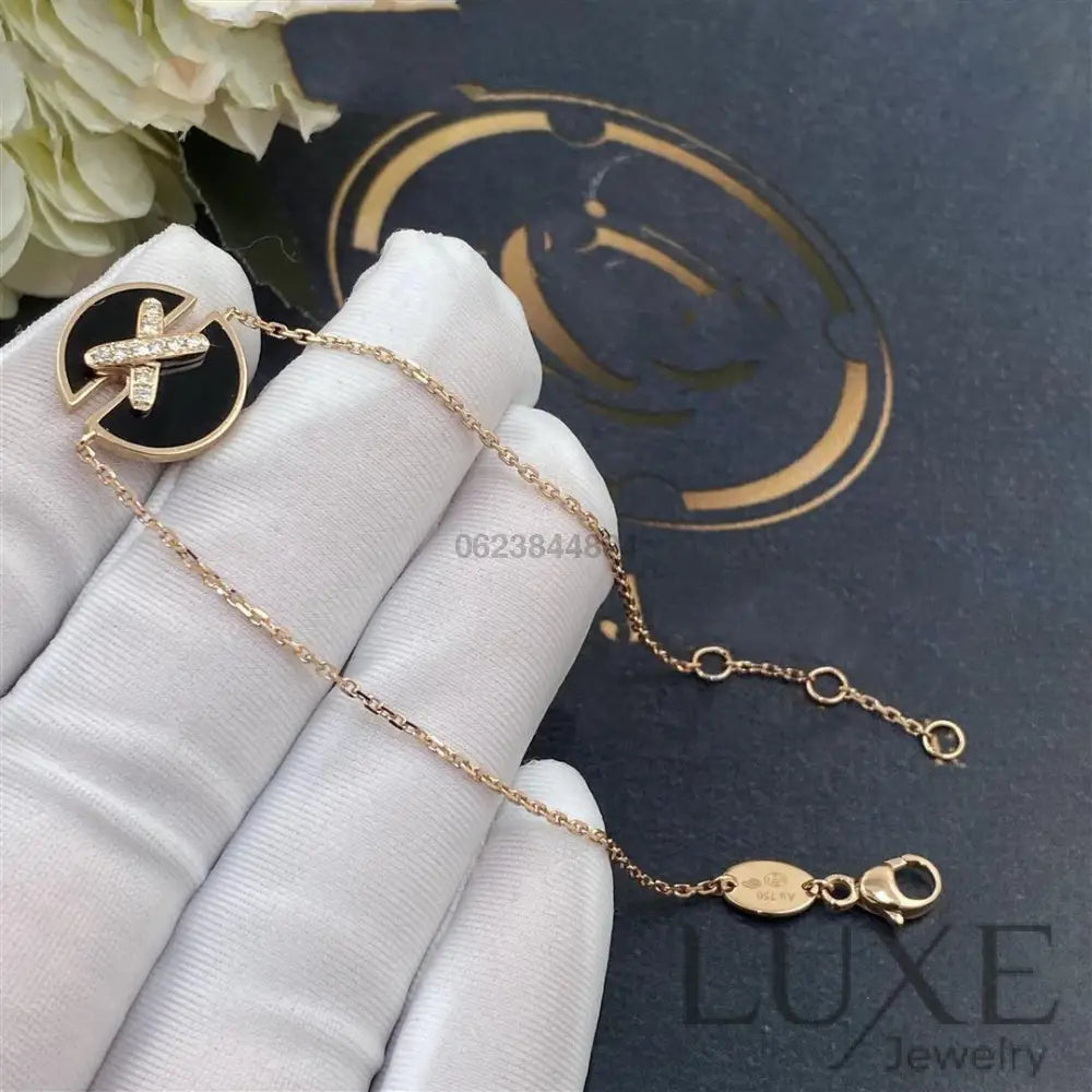 OWATCH™️JEUX DE BRACELET ONYX PINK GOLD DIAMOND Pink Gold Bracelets