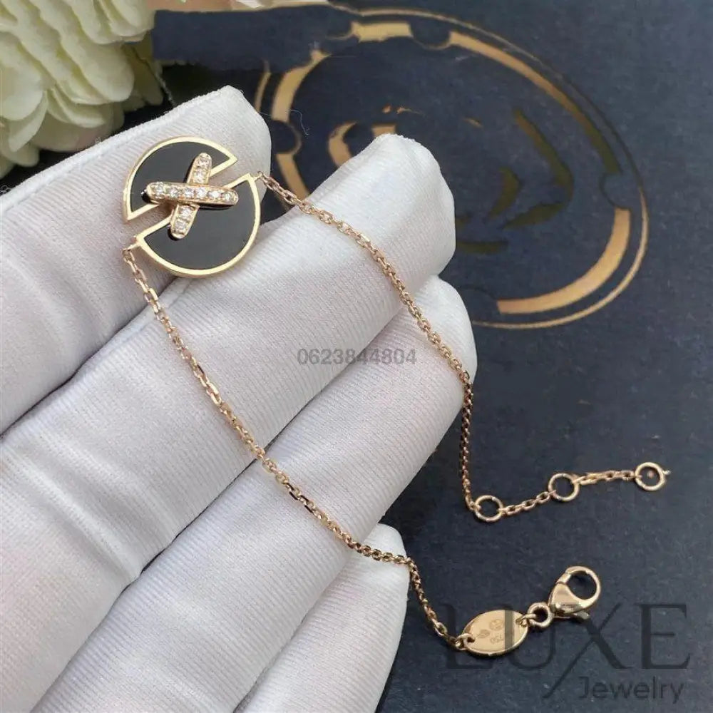 OWATCH™️JEUX DE BRACELET ONYX PINK GOLD DIAMOND Pink Gold Bracelets