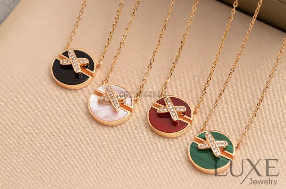 [Owatch ™️]JEUX DE PINK GOLD DIAMOND NECKLACE Necklaces