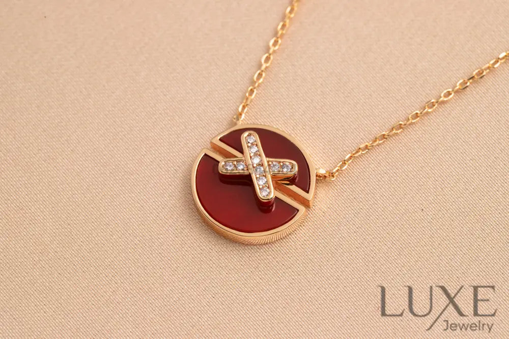 [Owatch ™️]JEUX DE PINK GOLD DIAMOND NECKLACE Necklaces