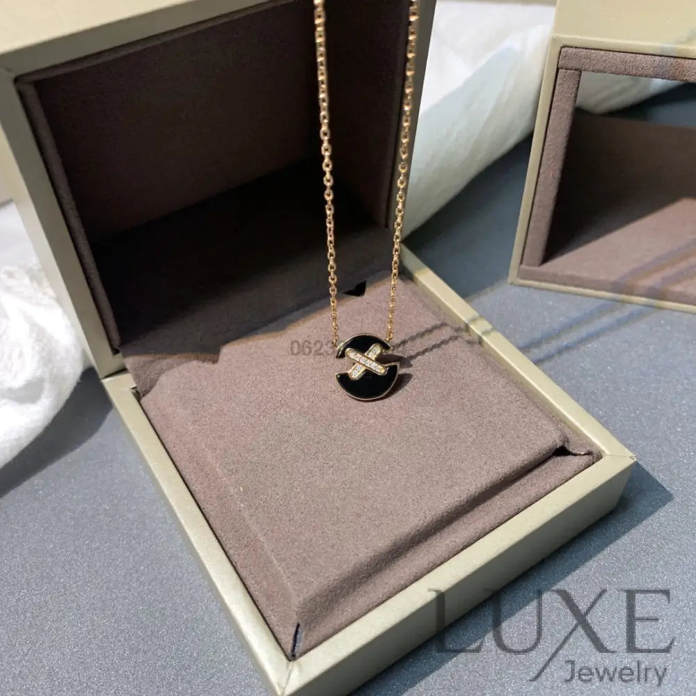 [Owatch ™️]JEUX DE PINK GOLD DIAMOND NECKLACE Necklaces