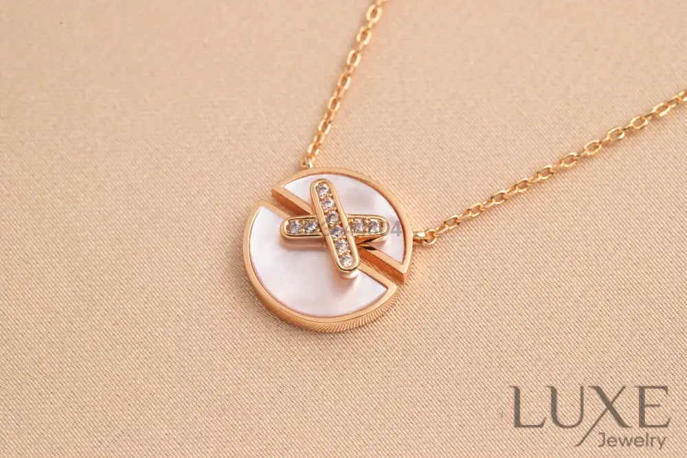 [Owatch ™️]JEUX DE PINK GOLD DIAMOND NECKLACE Necklaces
