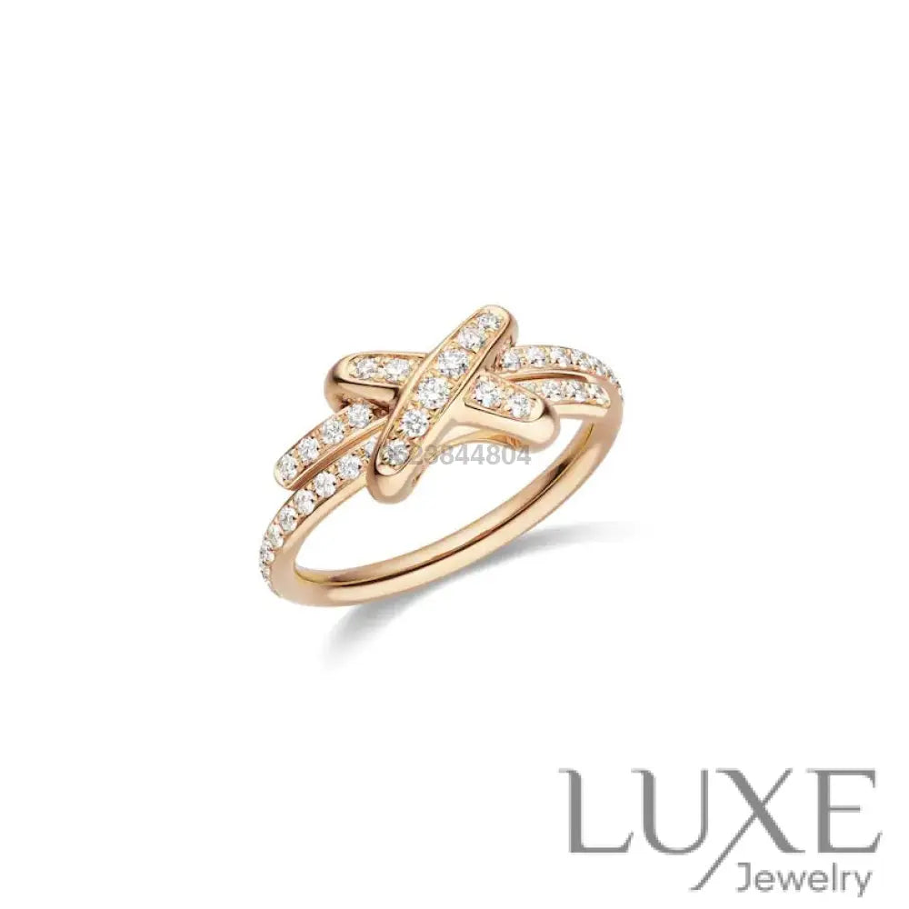 [owatch™]JEUX DE RING PINK GOLD DIAMOND Rings