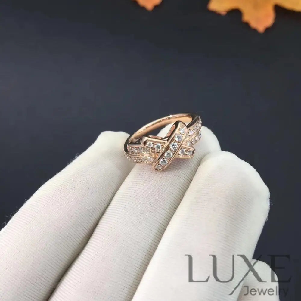 [owatch™]JEUX DE RING PINK GOLD DIAMOND Rings