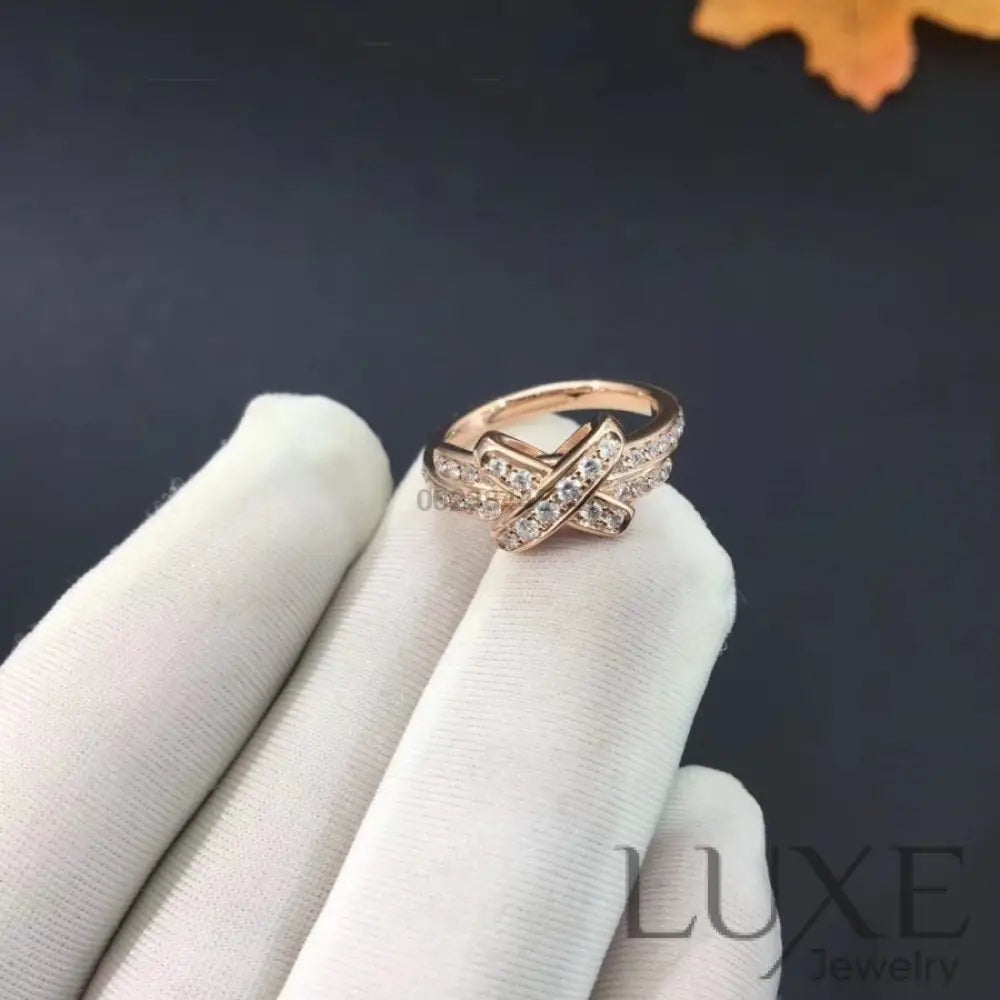 [owatch™]JEUX DE RING PINK GOLD DIAMOND Rings