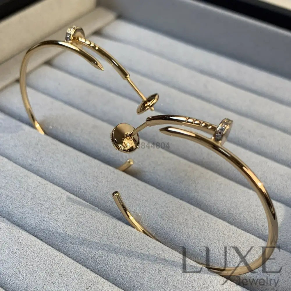 [OWATCH™]JUSTE EARRINGS GOLD DIAMONDS 1.8MM Earrings