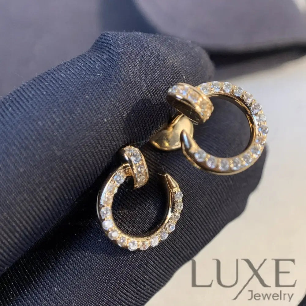 [OWATCH™]JUSTE EARRINGS GOLD DIAMONDS Earrings