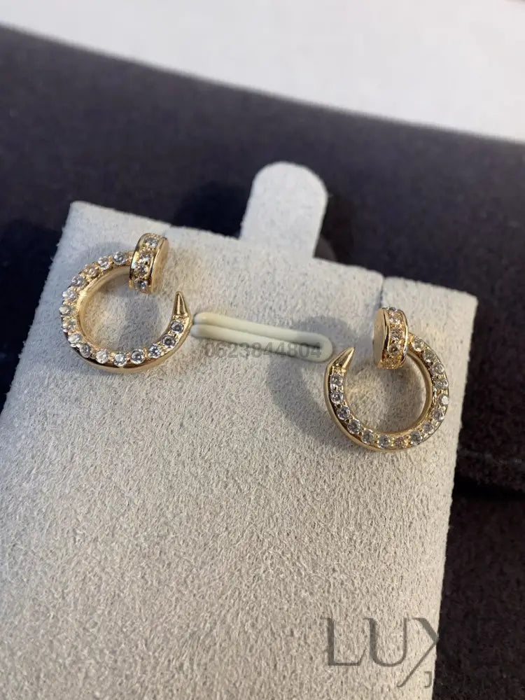 [OWATCH™]JUSTE EARRINGS GOLD DIAMONDS Earrings