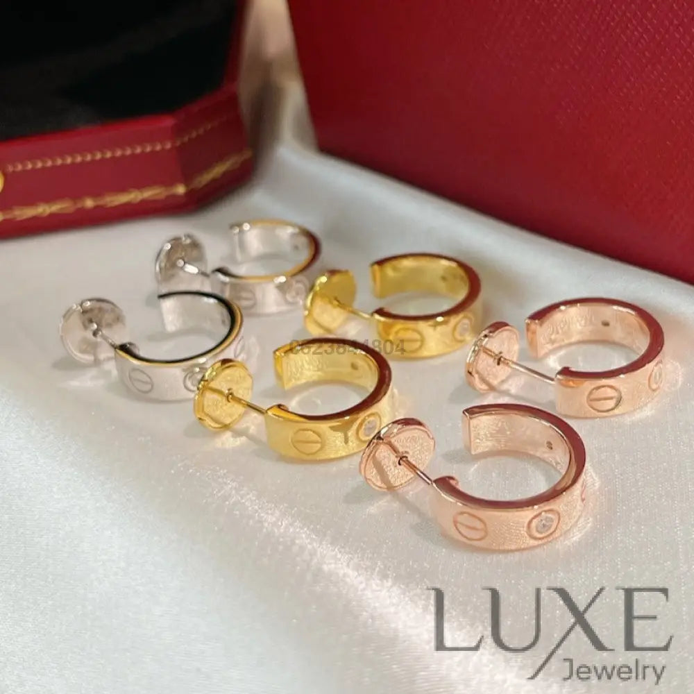 [OWATCH™]LOVE EARRINGS 5.7MM 2 DIAMONDS Earrings