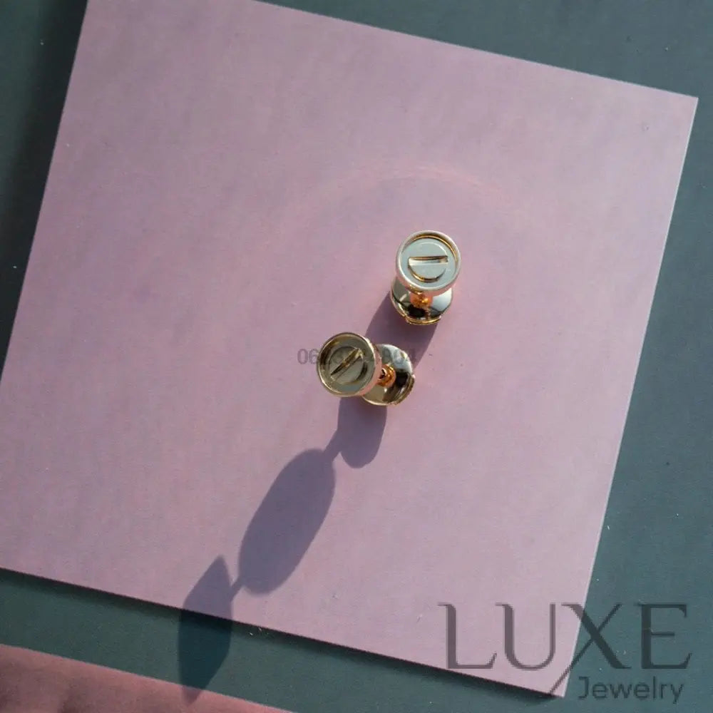 [OWATCH™]LOVE EARRINGS PINK GOLD 10MM Pink Gold Earrings