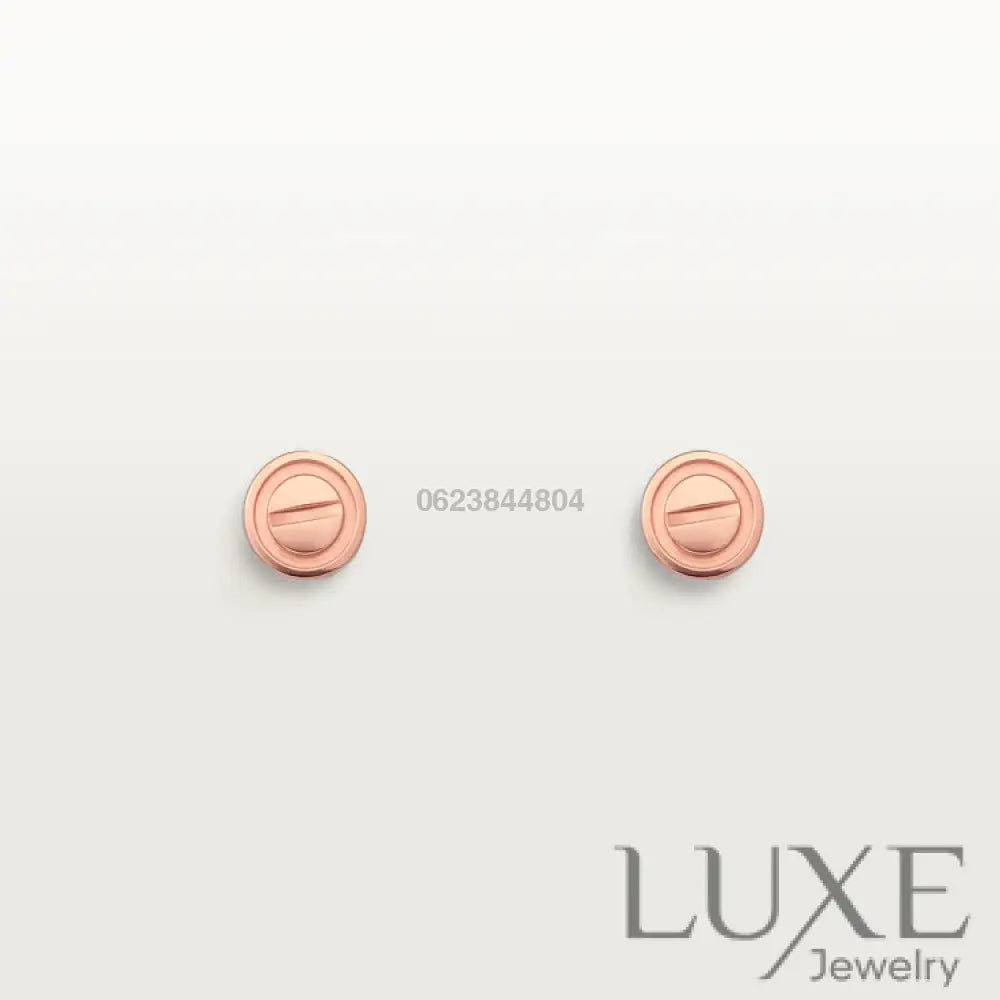 [OWATCH™]LOVE EARRINGS PINK GOLD 10MM Pink Gold Earrings