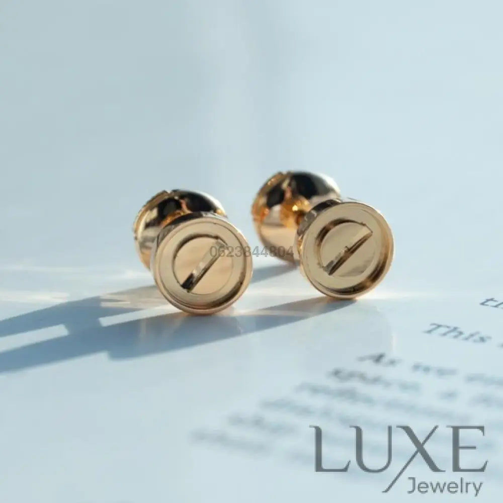 [OWATCH™]LOVE EARRINGS PINK GOLD 10MM Pink Gold Earrings