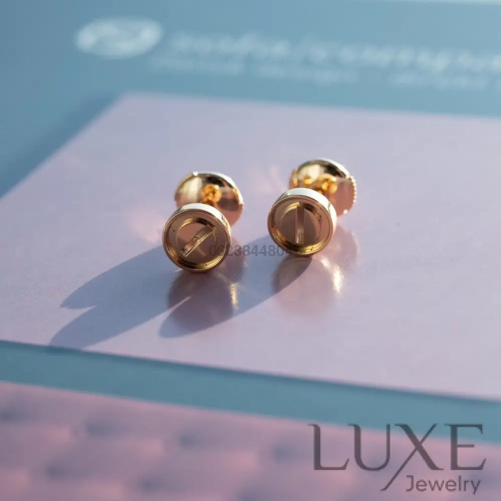 [OWATCH™]LOVE EARRINGS PINK GOLD 10MM Pink Gold Earrings