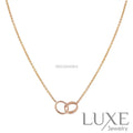 Owatch ™️ LOVE NECKLACE DOUBLE RING PINK GOLD Necklaces