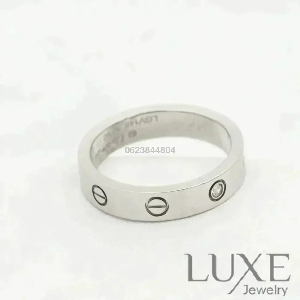 [owatch™]LOVE RING 4MM 1 DIAMOND SILVER Rings
