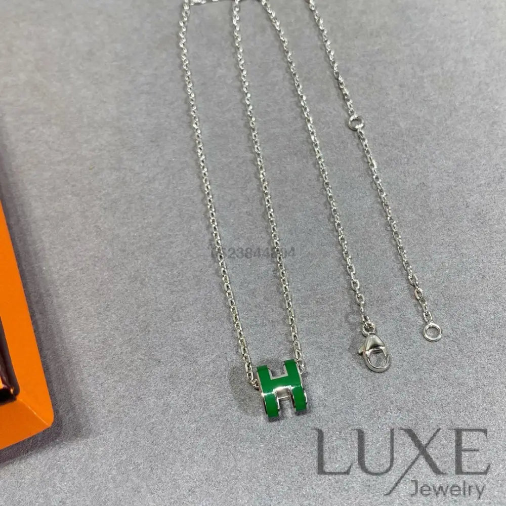 Owatch™️ POP H GREEN NECKLACE SILVER AND GOLD Silver Necklaces