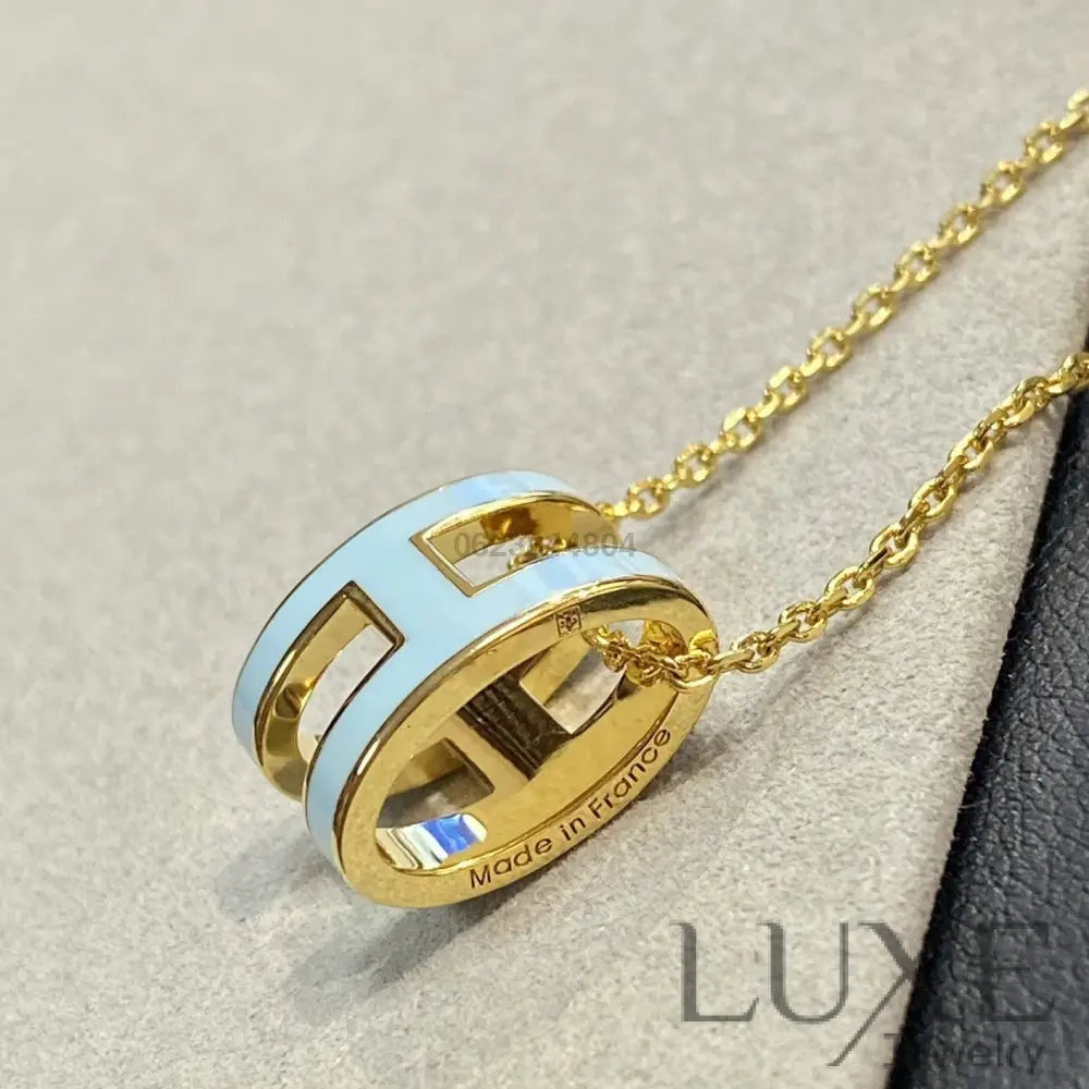 Owatch™️POP H LIGHT BLUE NECKLACE Gold Necklaces