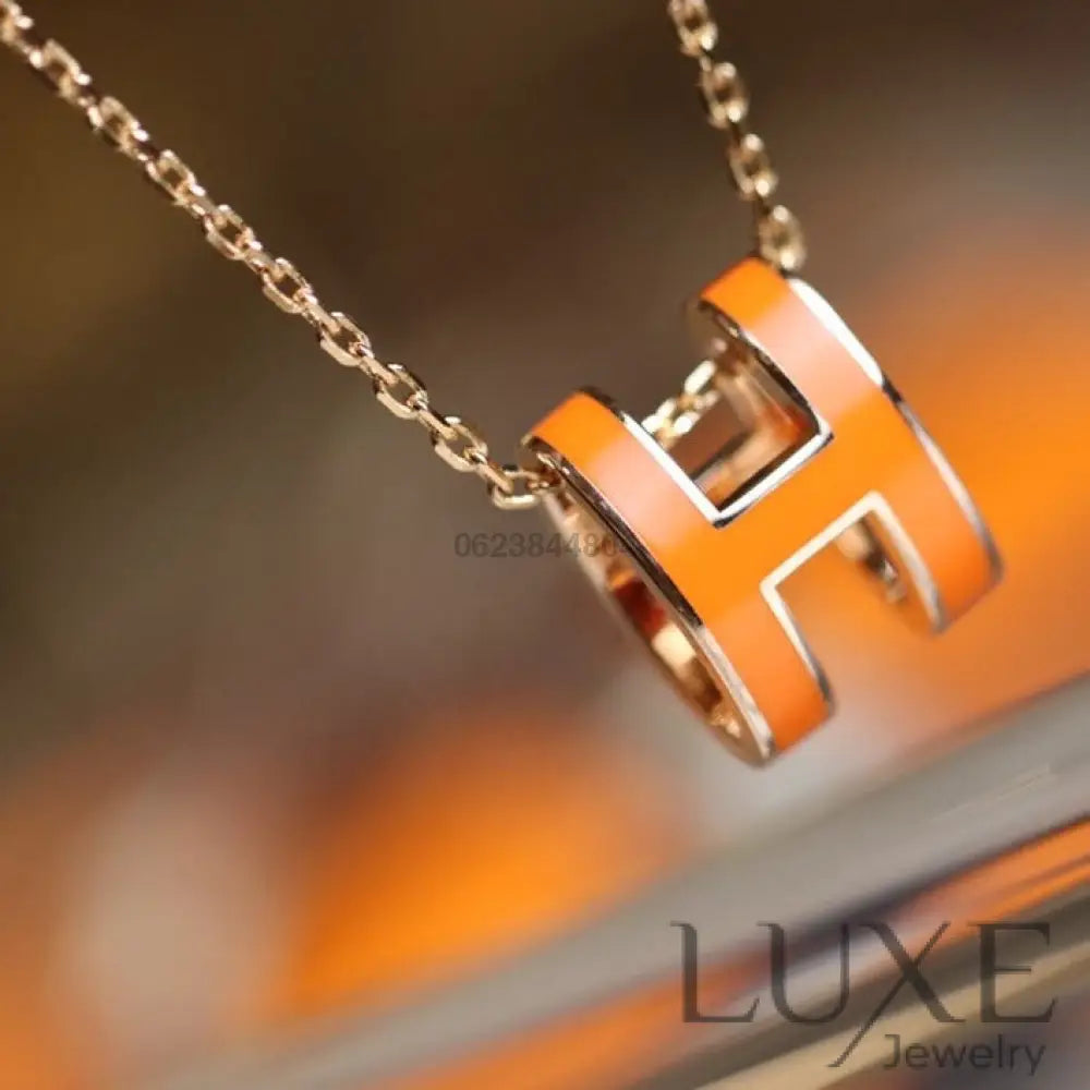 Owatch™️POP H PEDANT PINK GOLD Pink Gold / Orange Necklaces