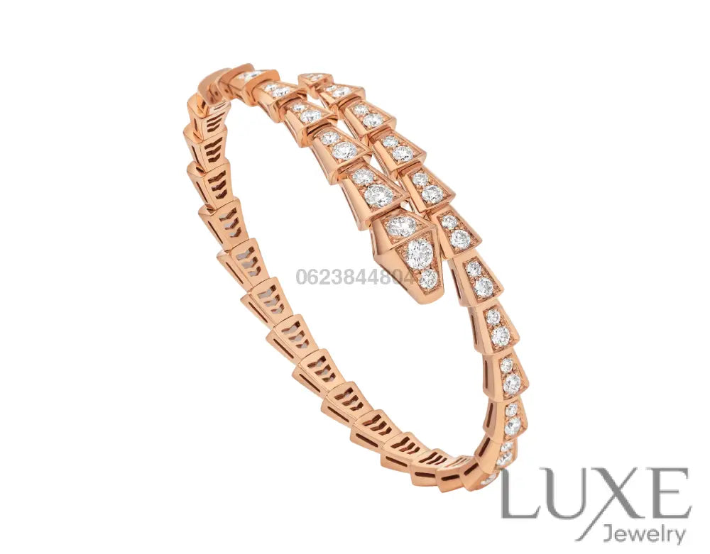 OWATCH™️SERPENTI BRACELET 6.8MM PINK GOLD DIAMOND Pink Gold Bracelets