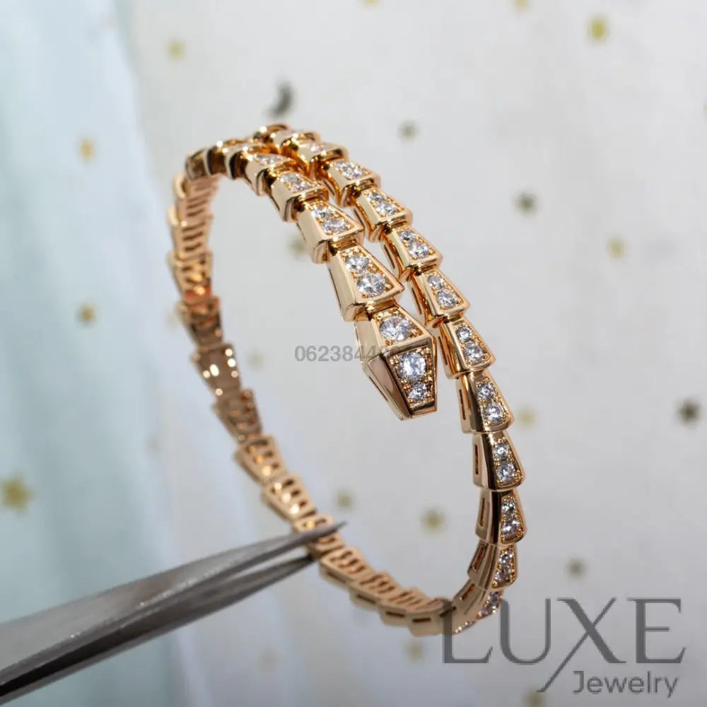 OWATCH™️SERPENTI BRACELET 6.8MM PINK GOLD DIAMOND Pink Gold Bracelets