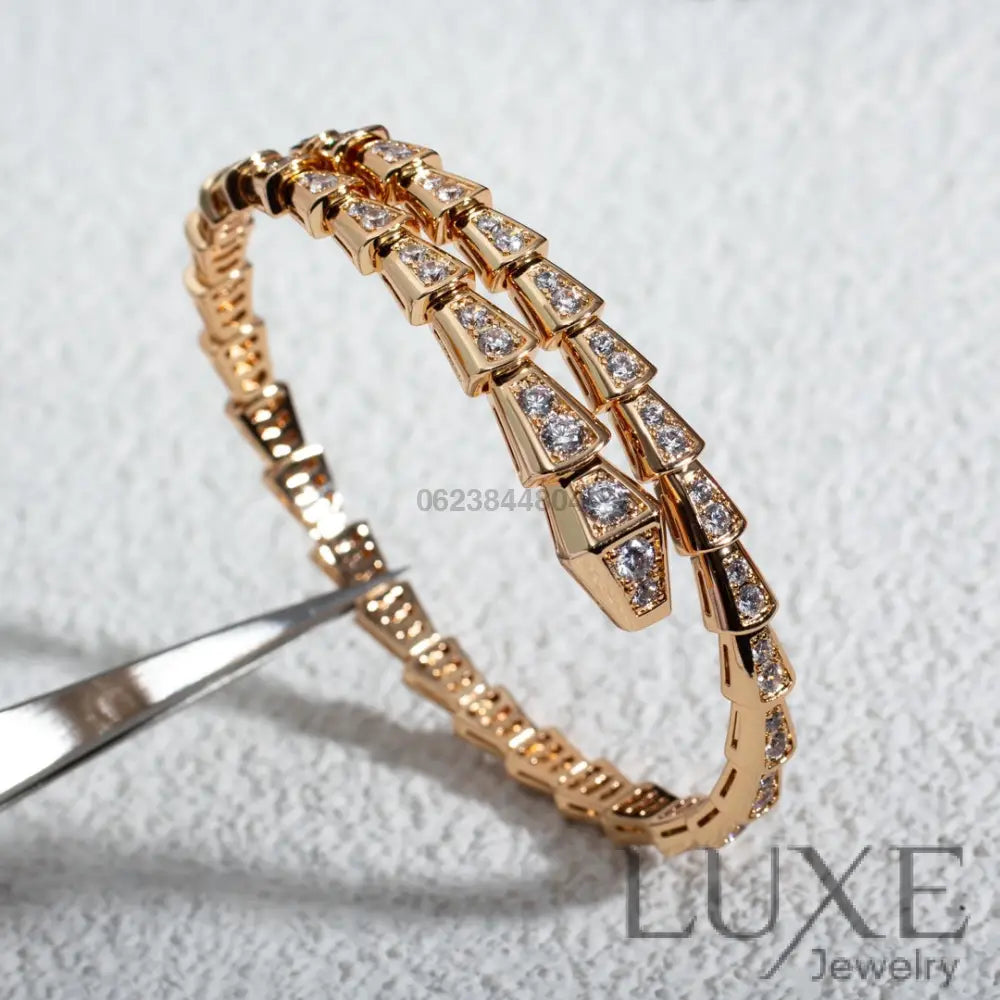 OWATCH™️SERPENTI BRACELET 6.8MM PINK GOLD DIAMOND Pink Gold Bracelets