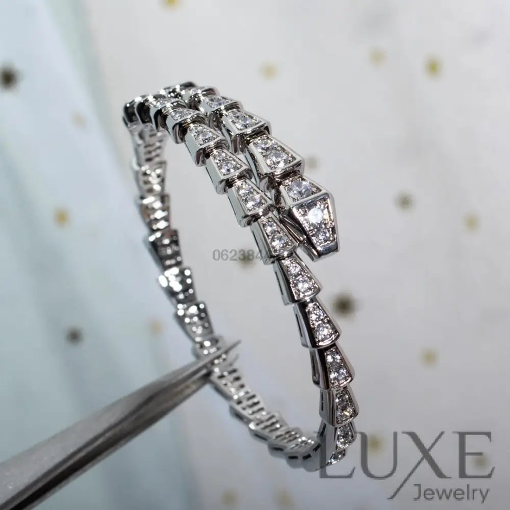 OWATCH™️SERPENTI BRACELET 6MM SILVER DIAMOND Silver Bracelets