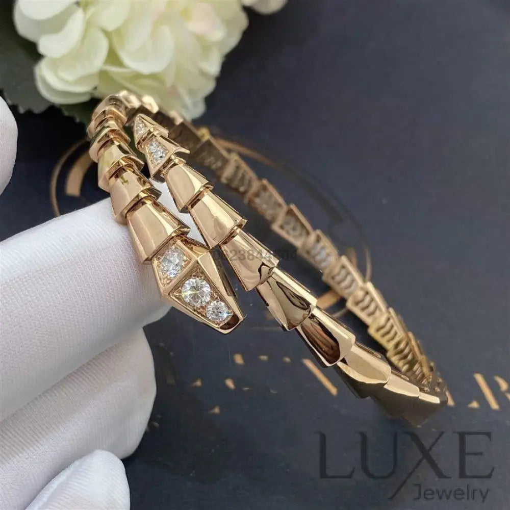 OWATCH™️SERPENTI BRACELET DIAMONDS PINK GOLD Pink Gold Bracelets